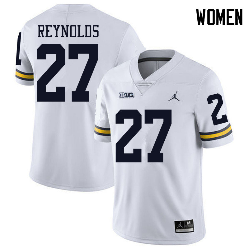 Jordan Brand Women #27 Hunter Reynolds Michigan Wolverines College Football Jerseys Sale-White